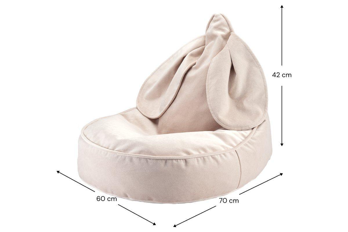 Afmetingen Wigiwama Samtkaninchen-Sitzsack Staubbeige: 60 cm breed, 70 cm diep, 42 cm hoog