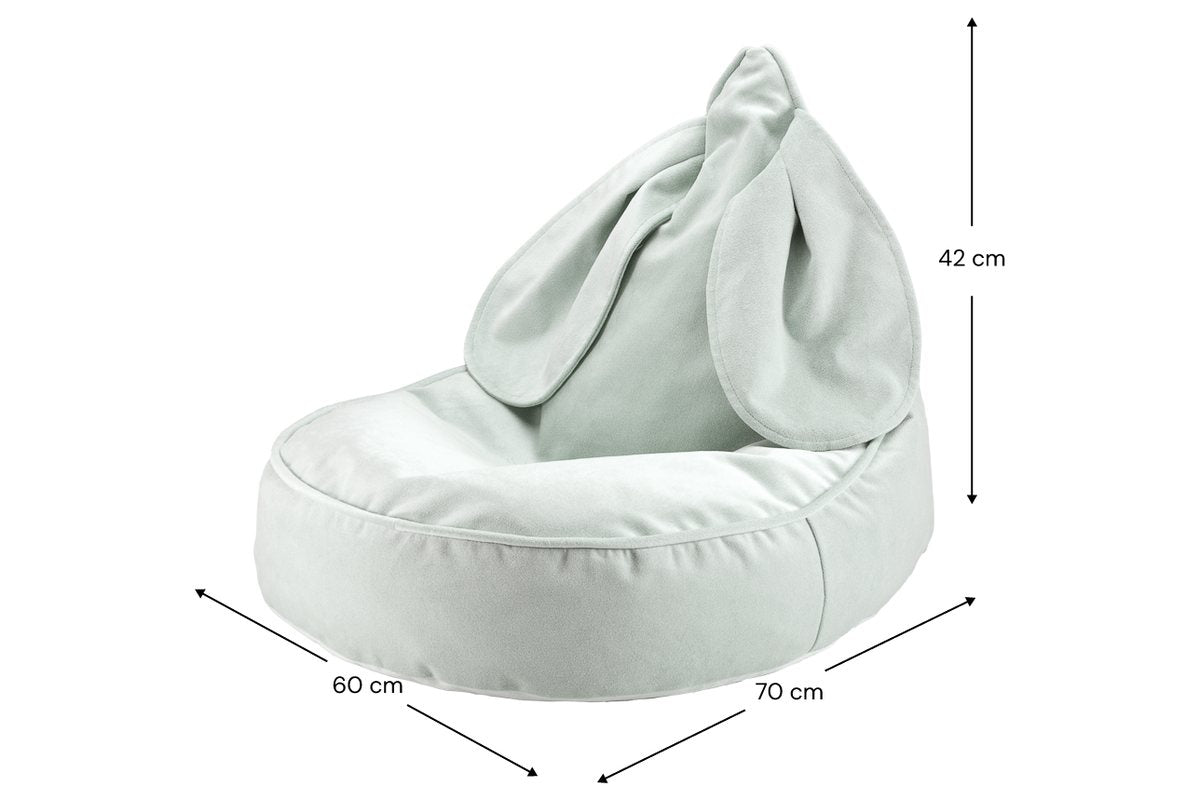 Afmetingen Wigiwama Samtkaninchen-Sitzsack Nebelgrün: 60 cm breed, 70 cm diep, 42 cm hoog