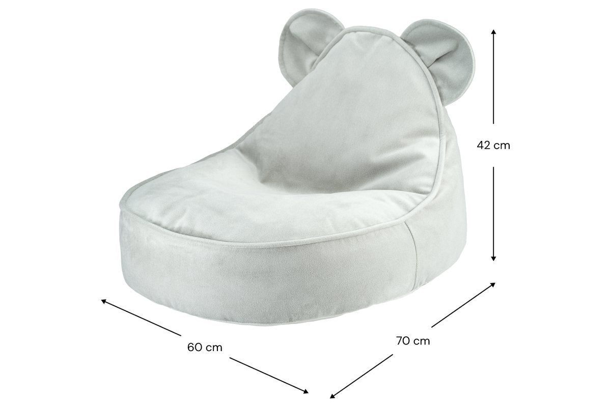 Afmetingen Wigiwama Velvet Bear Sitzsack Nebelgrün: 60 cm breed, 70 cm diep, 42 cm hoog