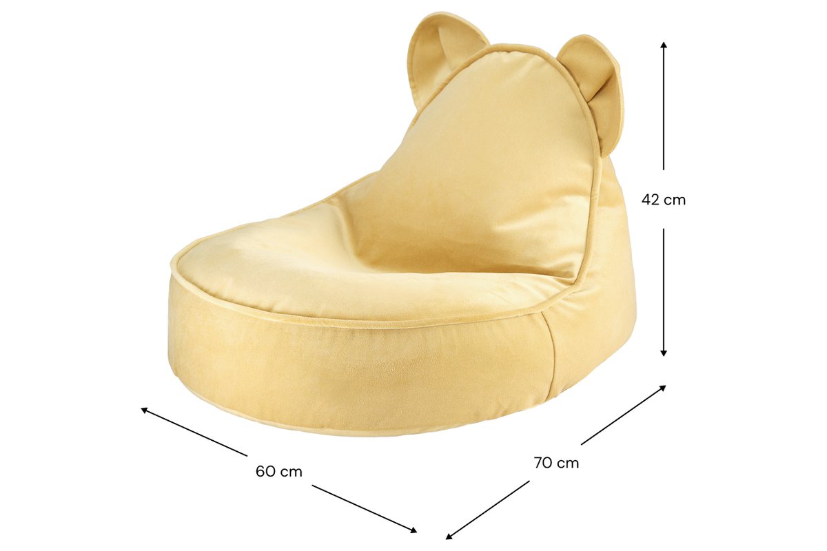Afmetingen Wigiwama Velvet Bear Sitzsack Gesalzenes Karamell: 60 cm breed, 70 cm diep, 42 cm hoog