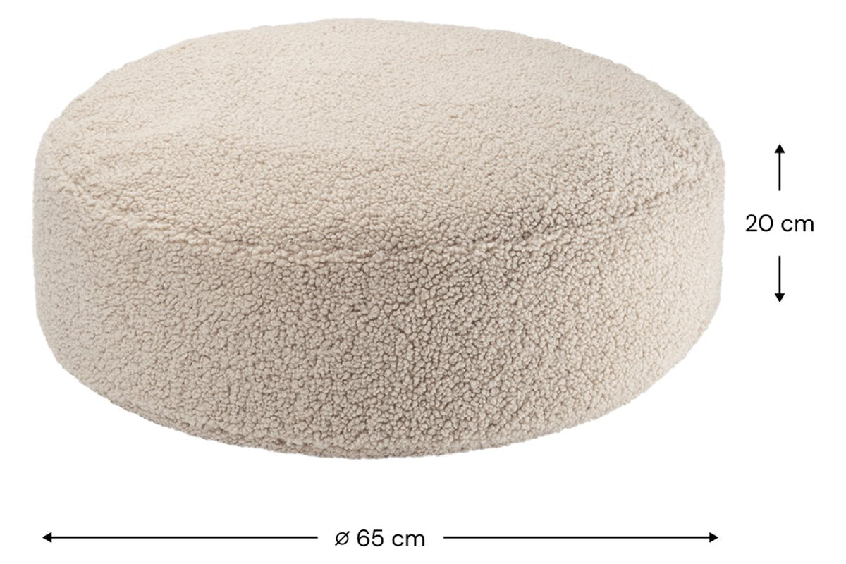 Afmetingen Wigiwama-Hocker aus Teddy-Stoff Keks: 65 cm doorsnee, 20 cm hoog