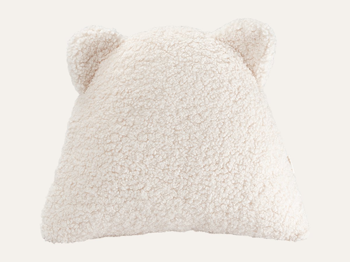 Het Wigiwama berenkussen van teddy-stof Cream White