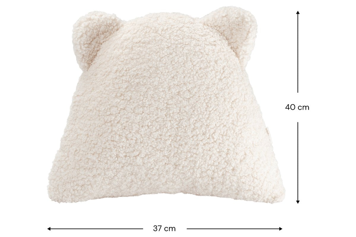 Afmetingen Wigiwama Teddy Bear Cushion Cream White: 37 cm breed, 15 cm diep, 40 cm hoog