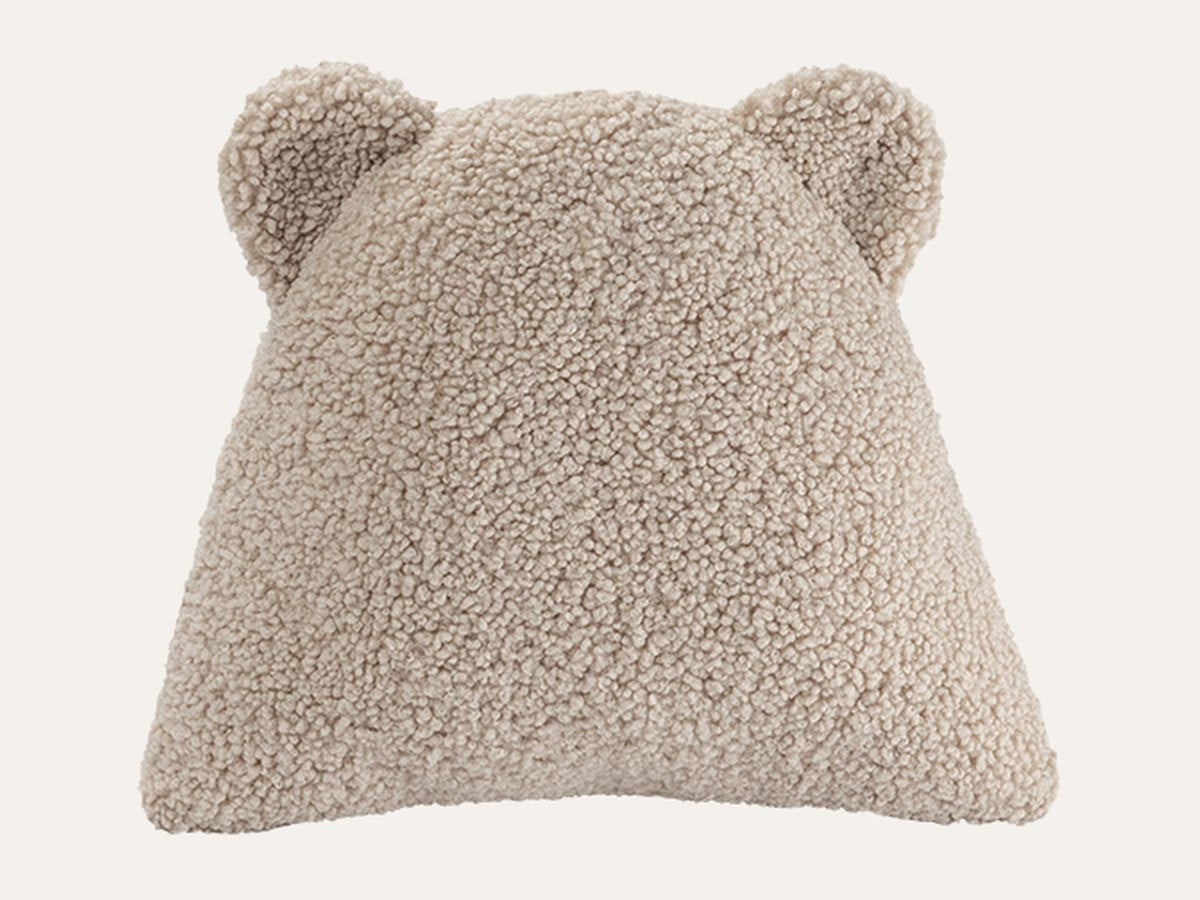 Het Wigiwama berenkussen van teddy-stof Biscuit