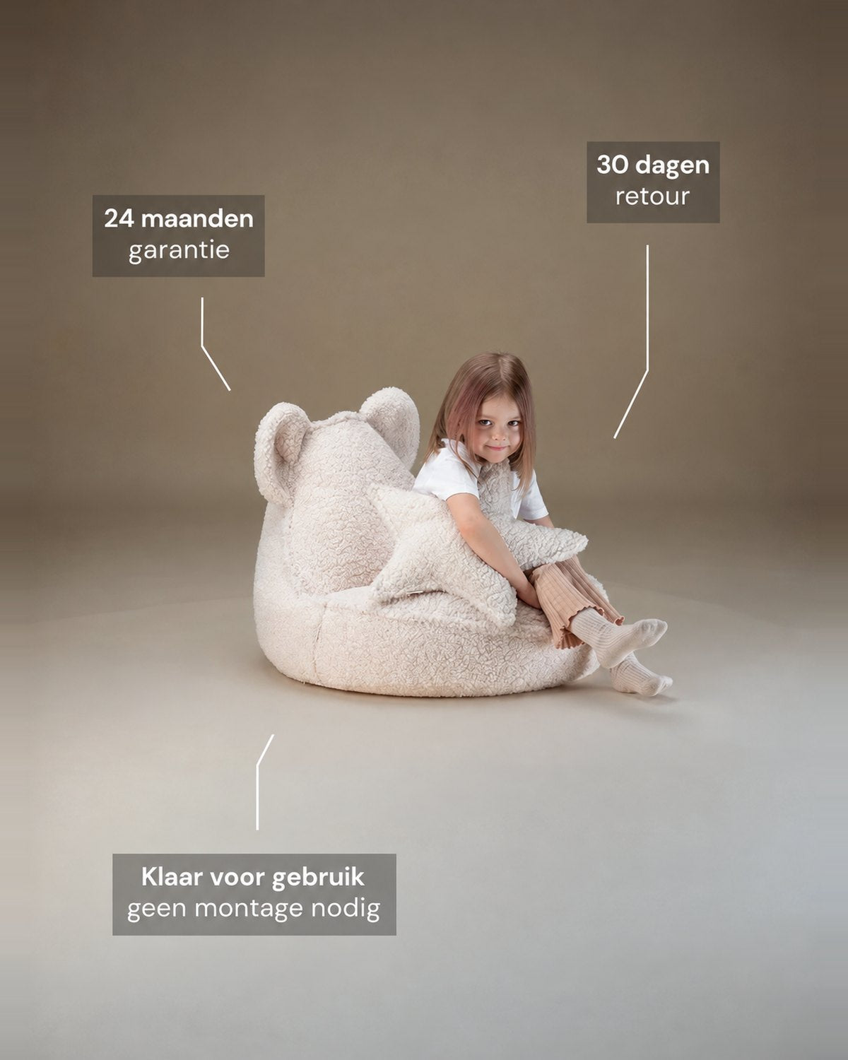 De Wigiwama berenzitzak Cream White