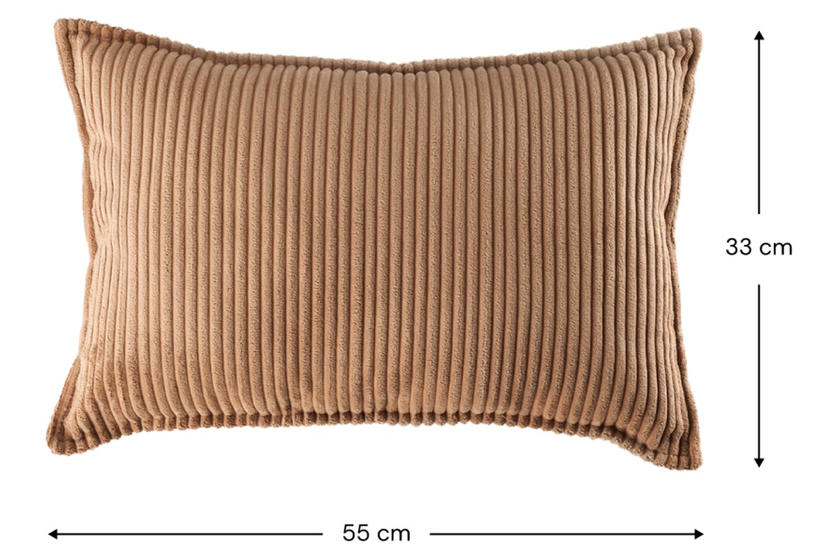 Afmetingen Wigiwama Rechthoekig kussen Toffee: 55 cm breed, 33 cm hoog