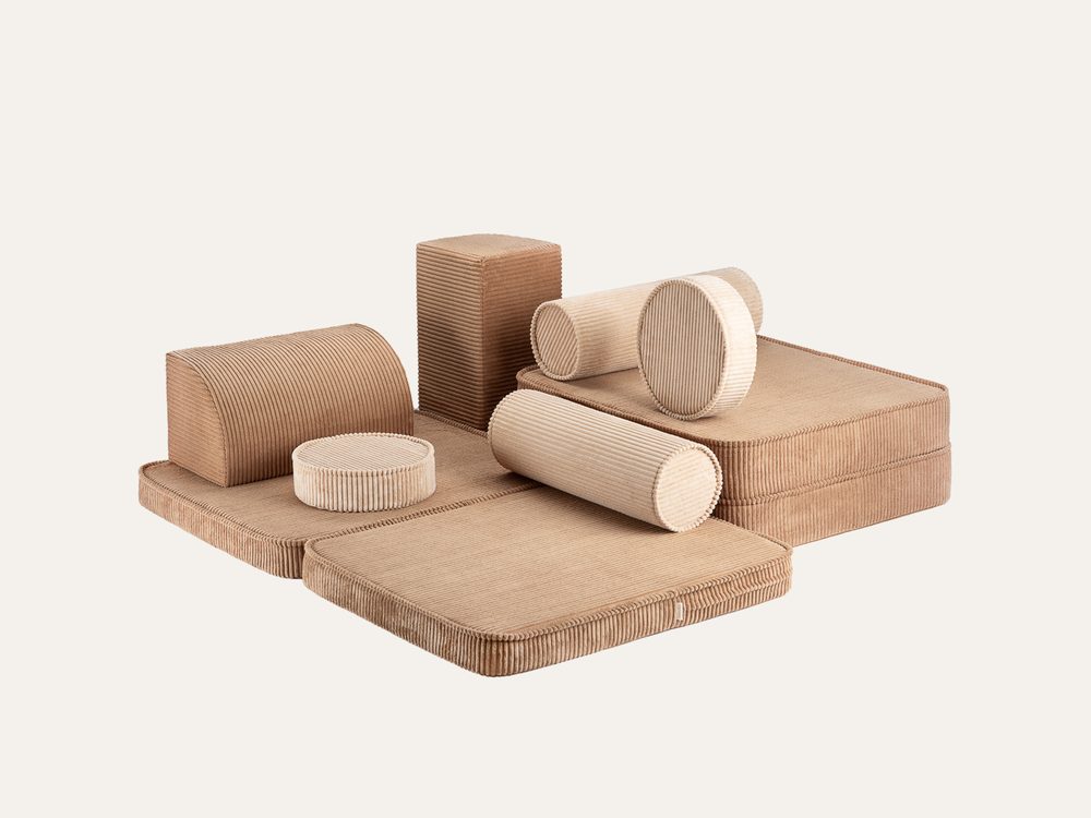 Wigiwama 9-teilige Cord-Spielbank für Kinder Toffee