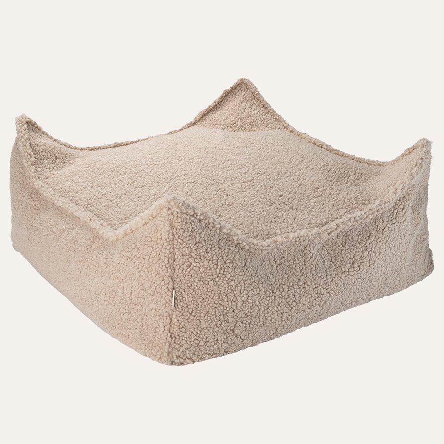 Wigiwama Square Teddy-Stoffpouf in Keks