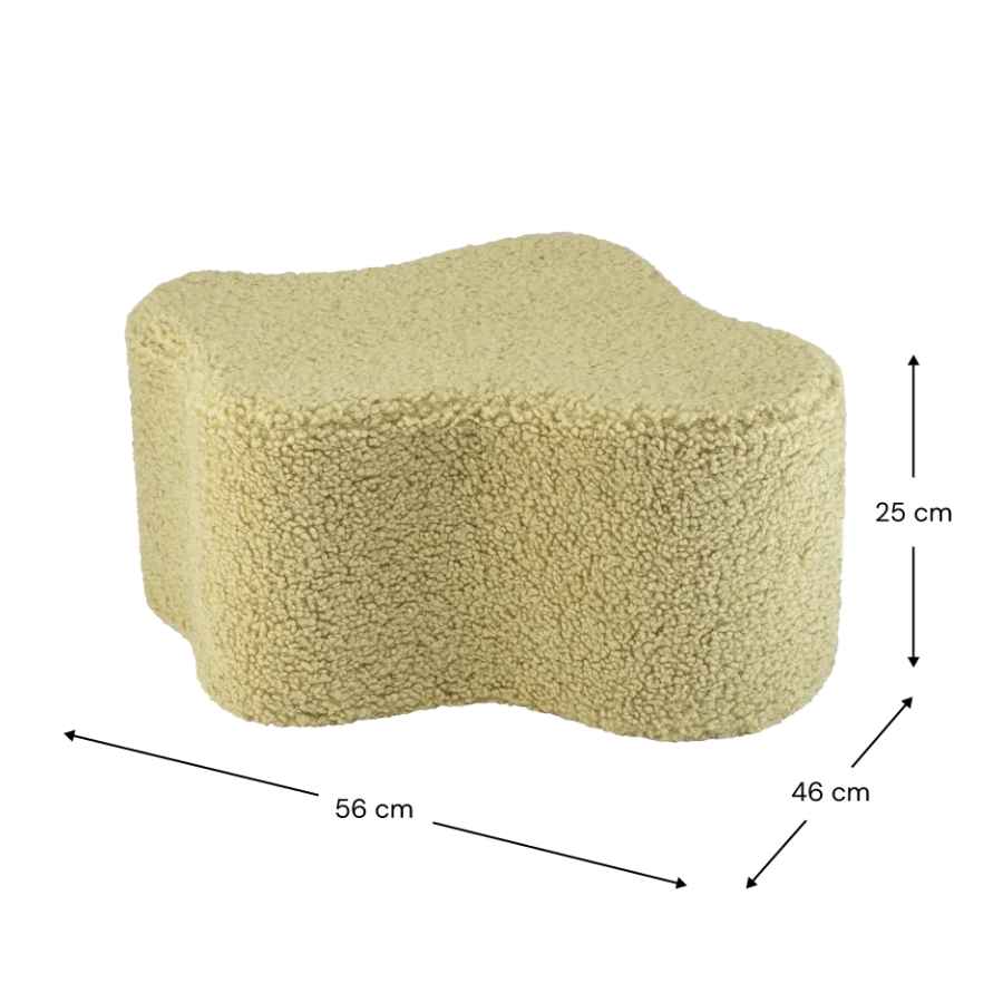 Afmetingen Wigiwama Wolkenpoef Matcha: 56 cm breed, 46 cm diep, 25 cm hoog