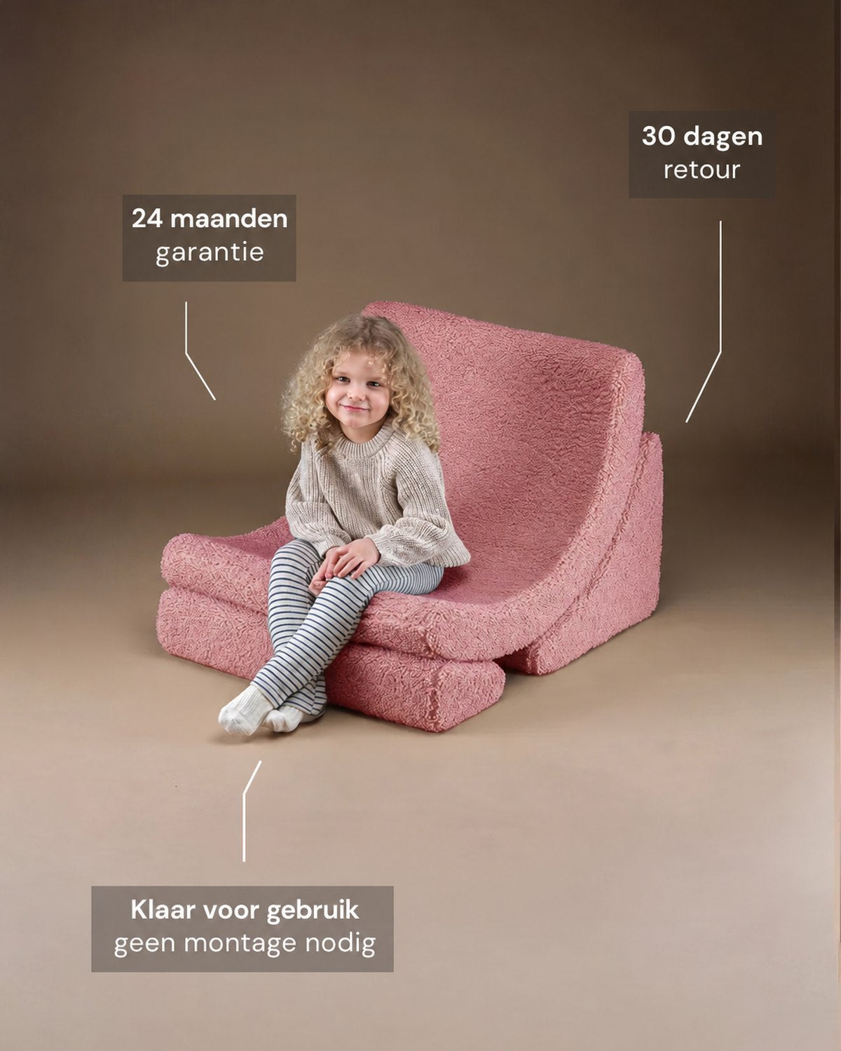 De Wigiwama maanstoel, drie losse delen Guava