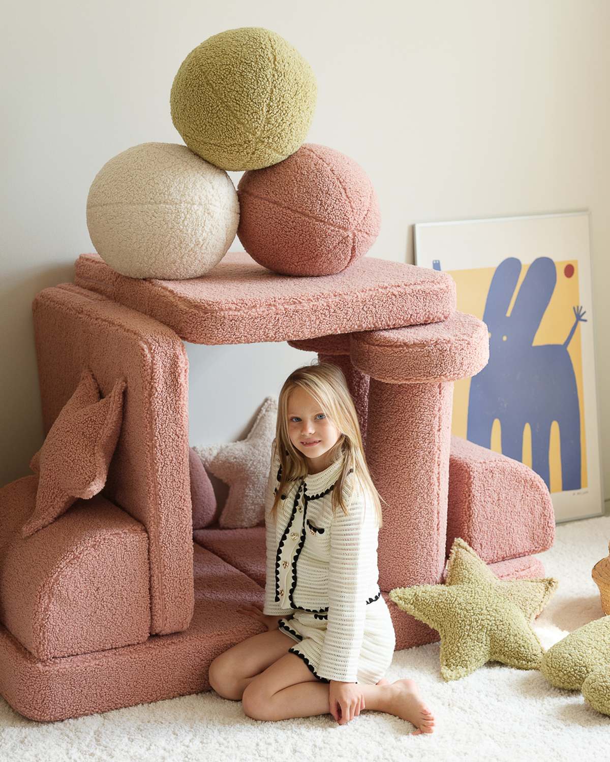 Kenmerken Wigiwama Teddy Bolster Cushions Matcha