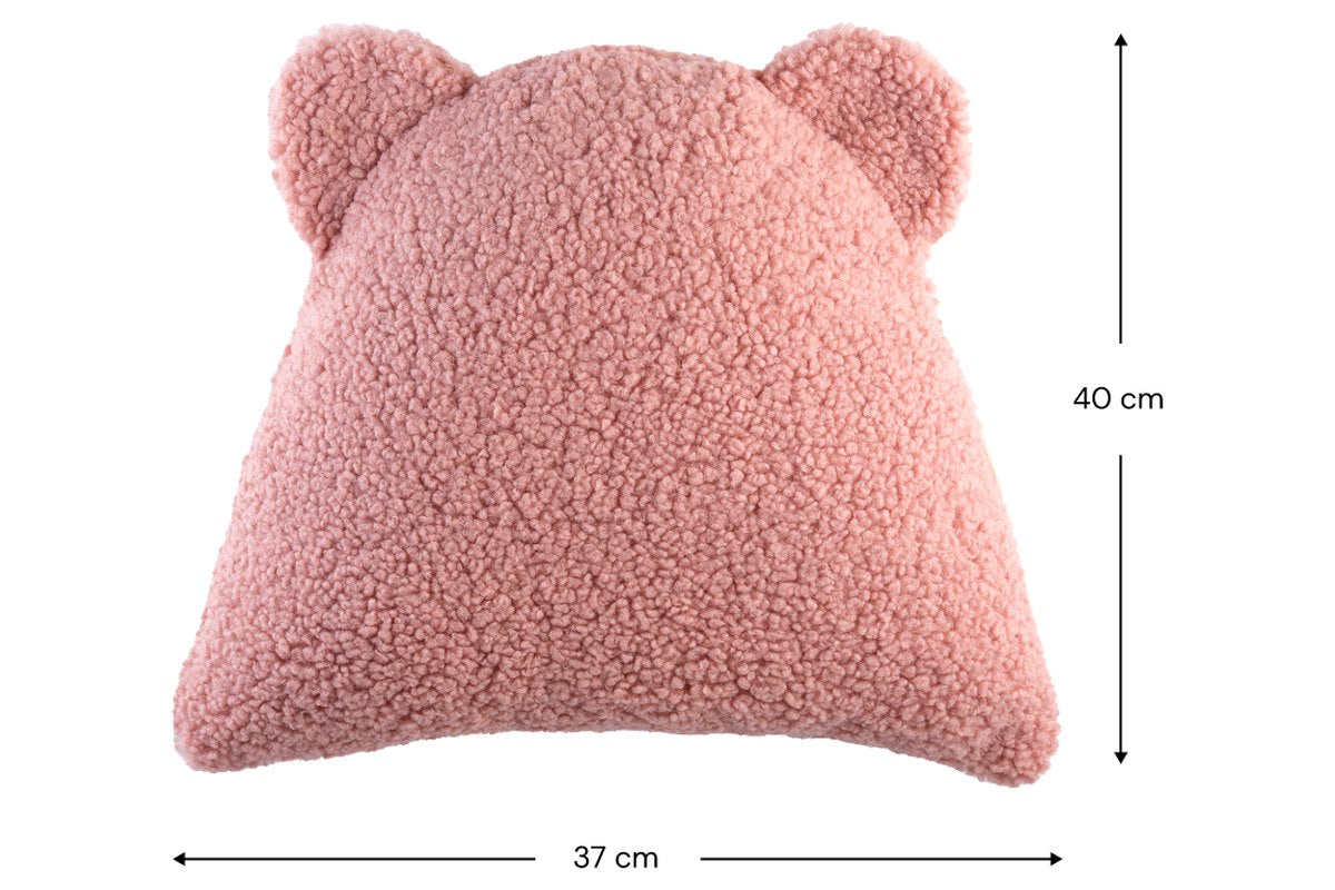 Afmetingen Wigiwama Teddy Bear Cushion Guava: 37 cm breed, 15 cm diep, 40 cm hoog