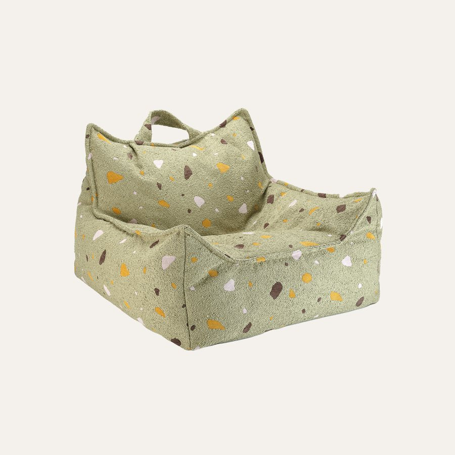 Wigiwama Sitzsack mit Terrazzo-Print in Moos