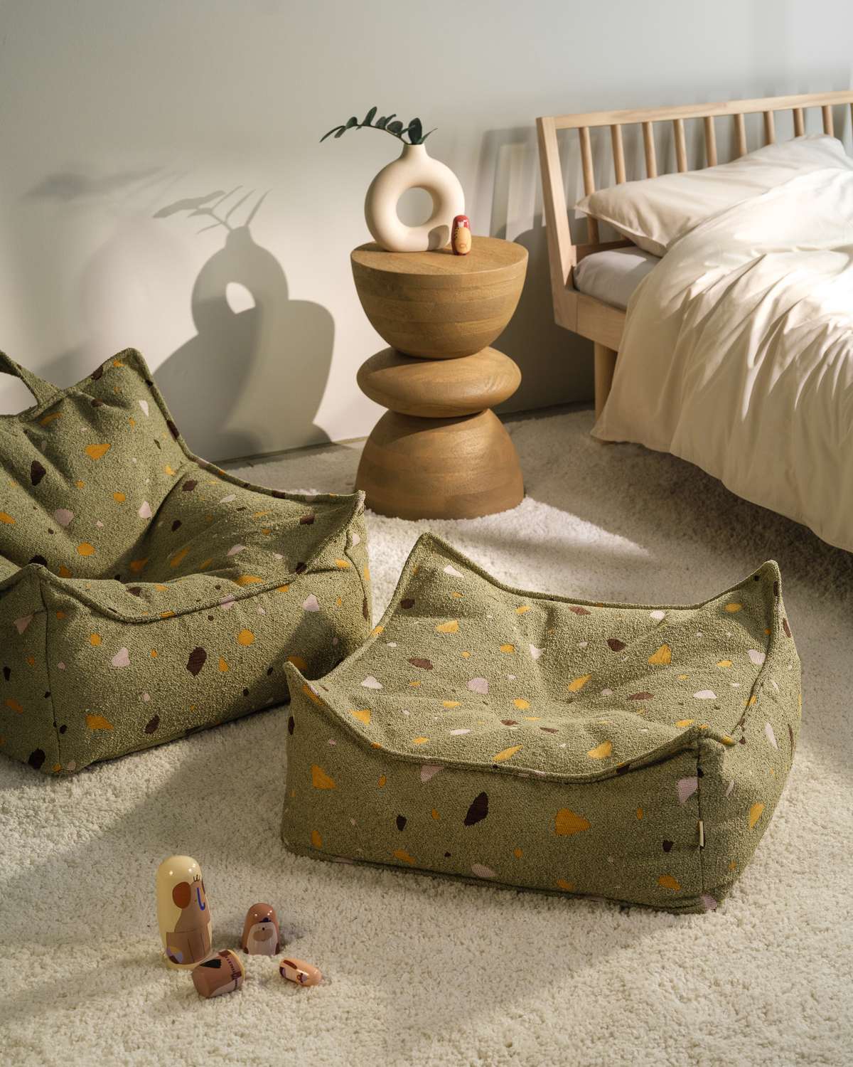 Kenmerken Wigiwama Square Pouf mit Terrazzo-Print Moos