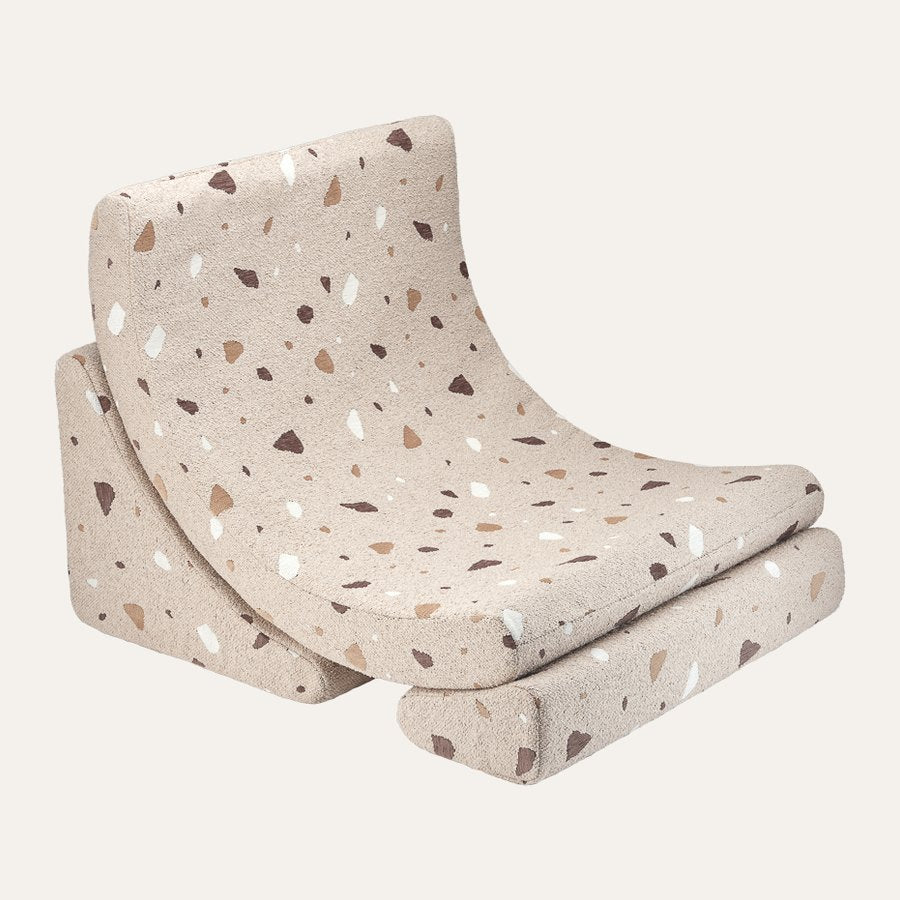 Wigiwama Moon Chair with Terrazzo print in Terrazzo Sand
