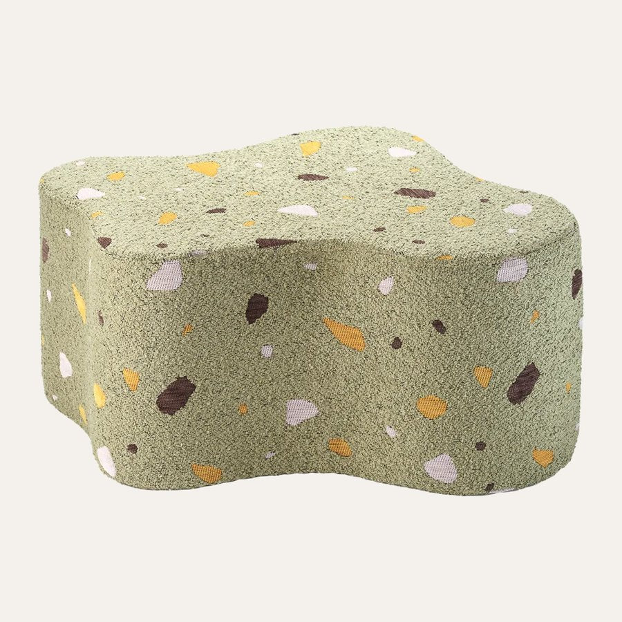 Wigiwama Wolkenpoef met Terrazzo print in Moss