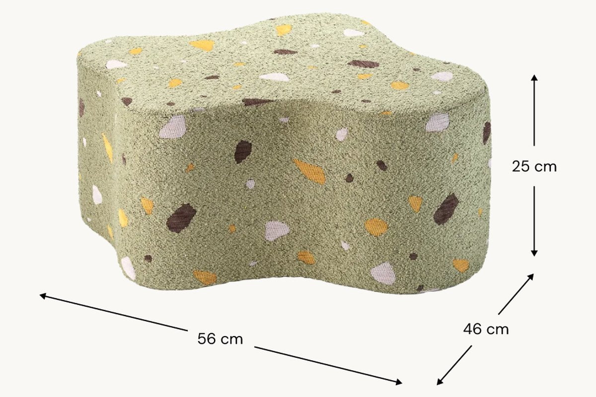 Afmetingen Wigiwama Wolkenpoef Moss: 56 cm breed, 46 cm diep, 25 cm hoog