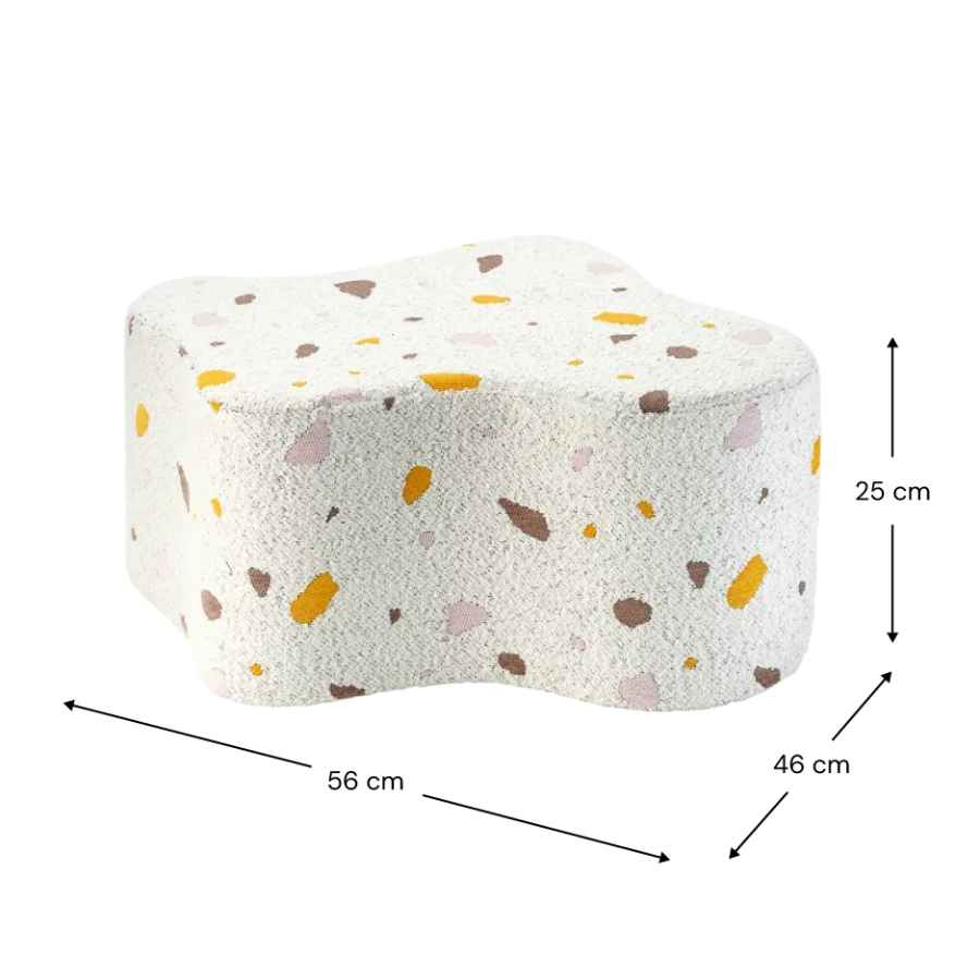 Afmetingen Wigiwama Wolkenpoef Marble: 56 cm breed, 46 cm diep, 25 cm hoog