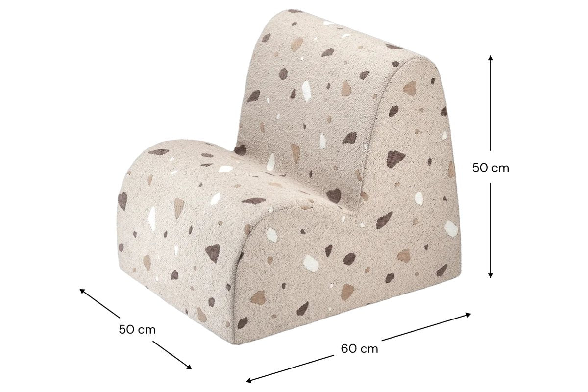 Afmetingen Wigiwama Wolkenstoel Sand: 60 cm breed, 50 cm diep, 50 cm hoog