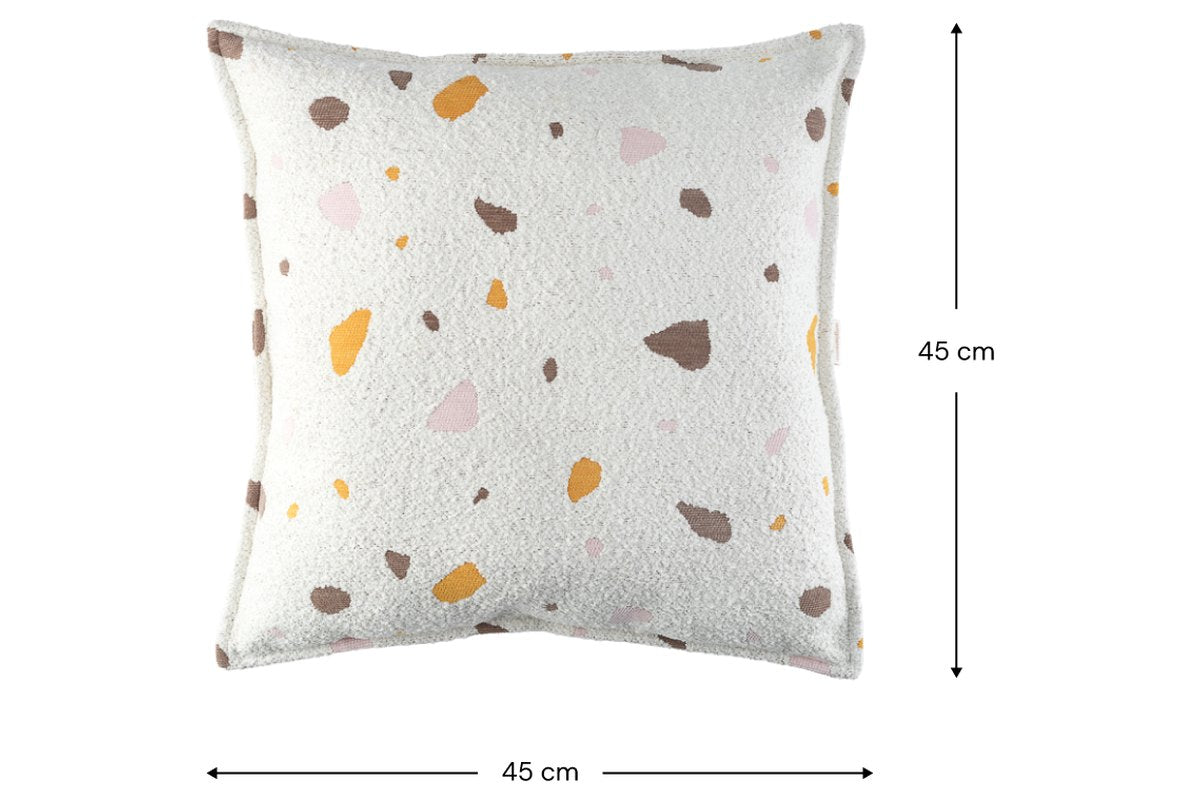 Afmetingen Wigiwama-Kissen mit Terrazzo-Print Marmor: 45 cm breed, 45 cm hoog