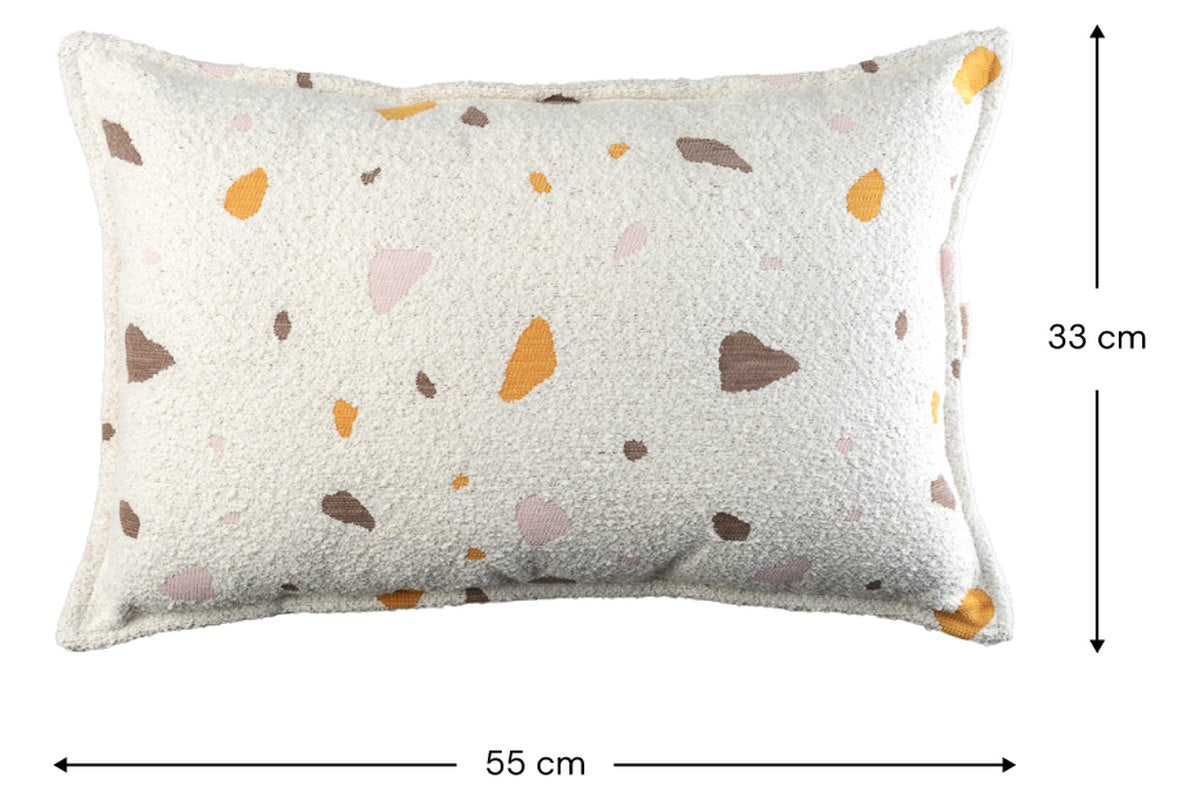 Afmetingen Wigiwama Rectangular cushion with Terrazzo print Terrazzo Marble: 55 cm breed, 33 cm hoog