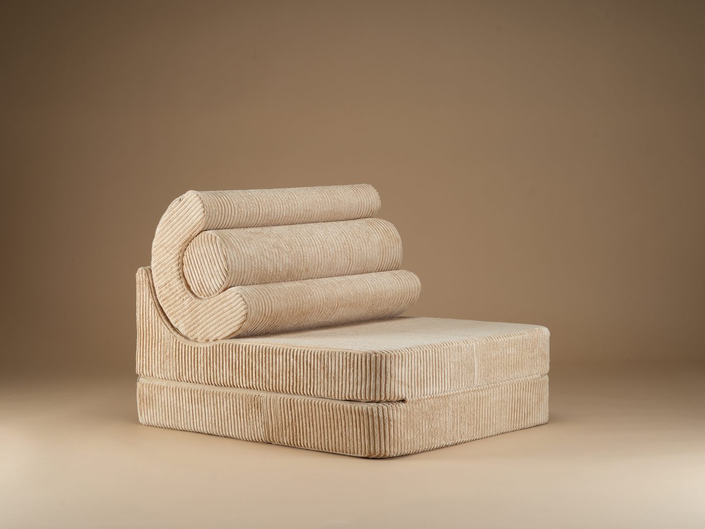 Wigiwama Flipster Uitklapstoel 3-in-1 Brown Sugar — rugleuning omhoog