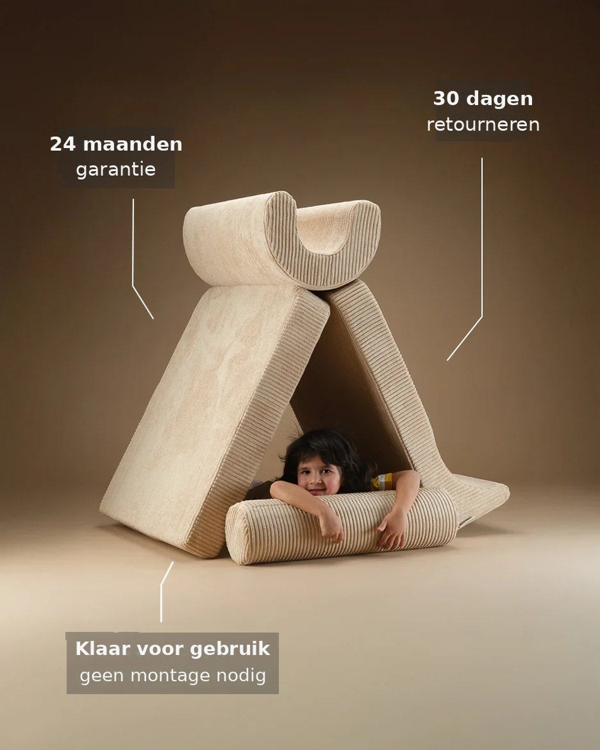 De Wigiwama Flipster uitklapstoel 3-in-1 Brown Sugar