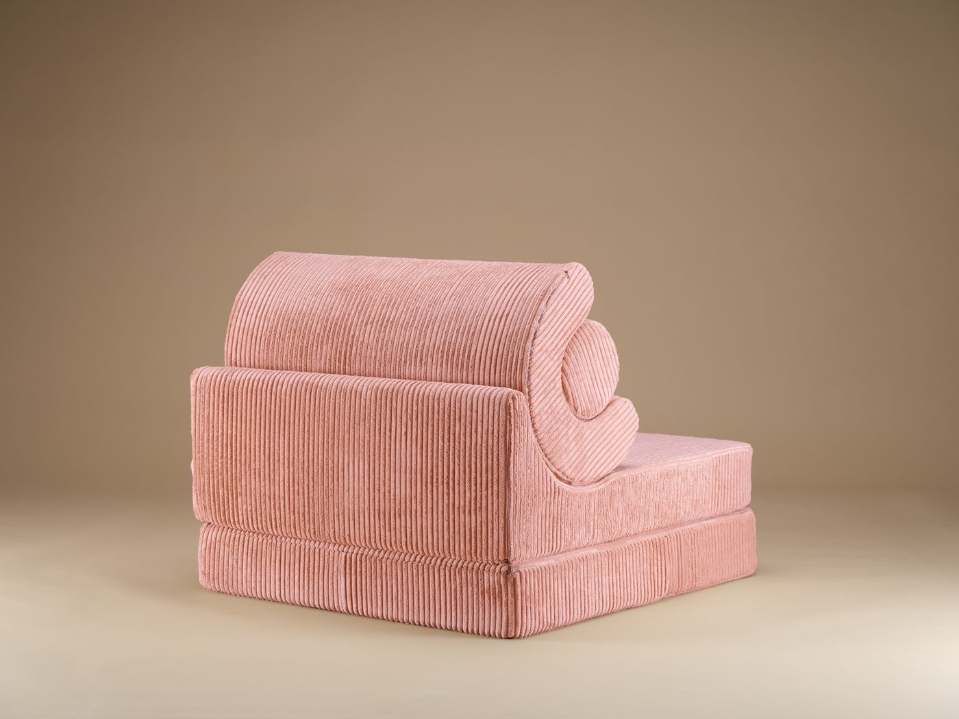 wigiwama flipster 3-in-1 foldable ribbed chair pink mousse — stoel