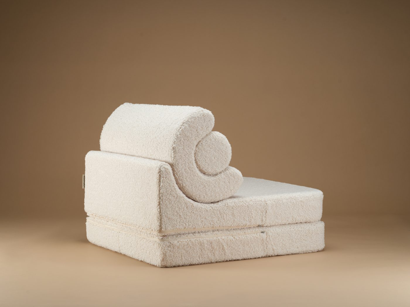 wigiwama flipster uitklapstoel 3-in-1 cream white — rugleuning omhoog