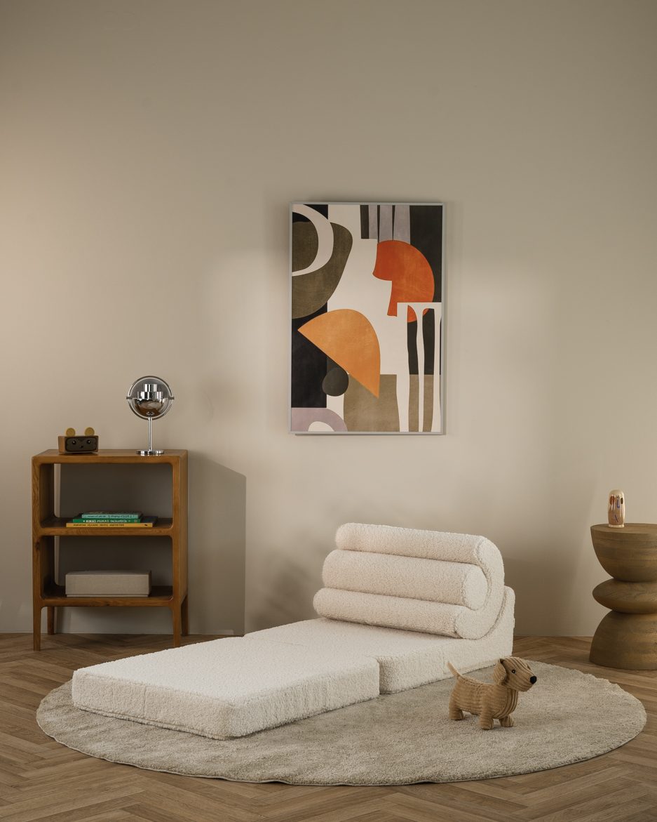 Wigiwama Flipster Uitklapstoel 3-in-1 Cream White in een kinderkamer