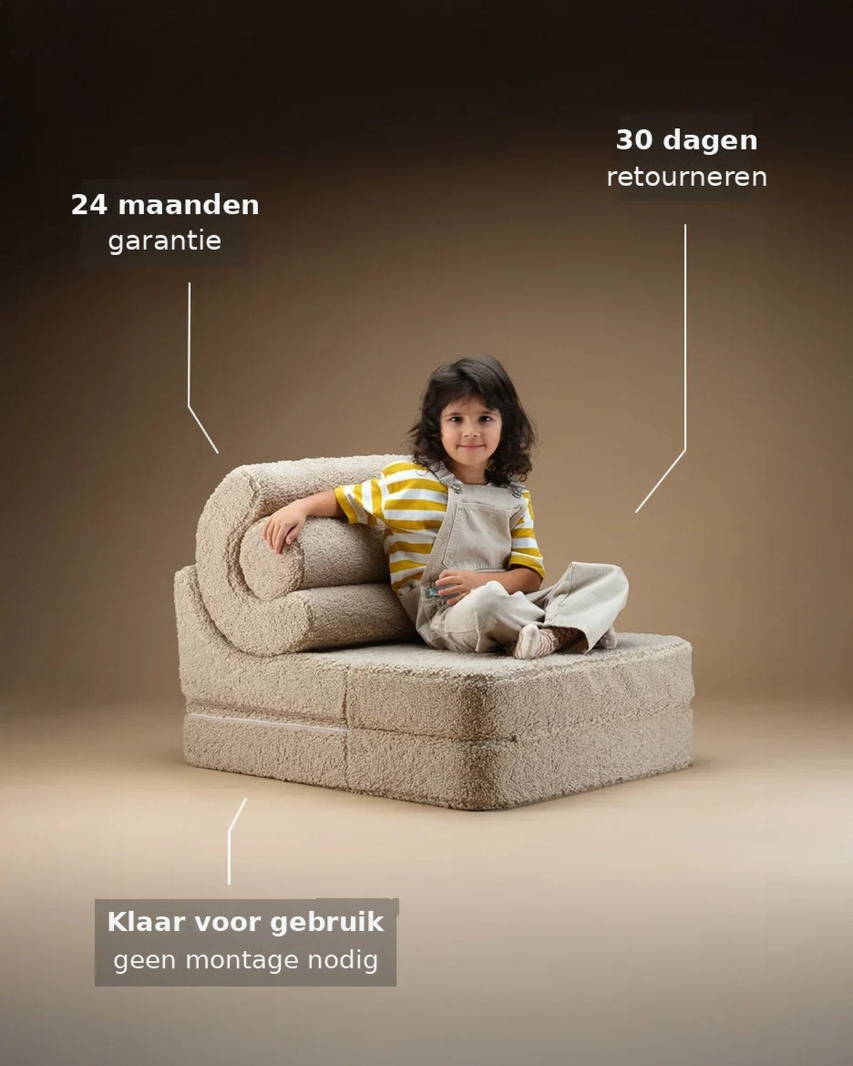 De Wigiwama Flipster uitklapstoel 3-in-1 Biscuit