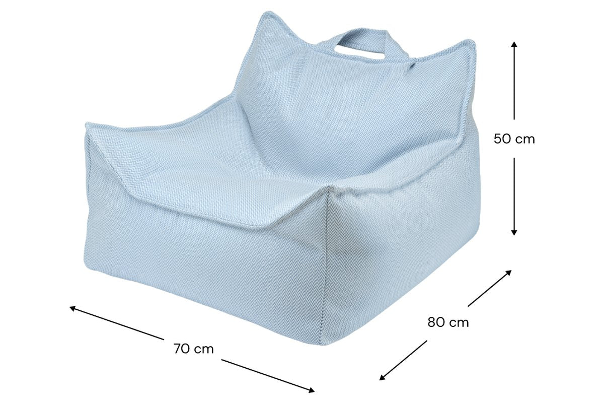 Afmetingen Wigiwama Outdoor-Sitzsack Azurblau: 70 cm breed, 80 cm diep, 50 cm hoog