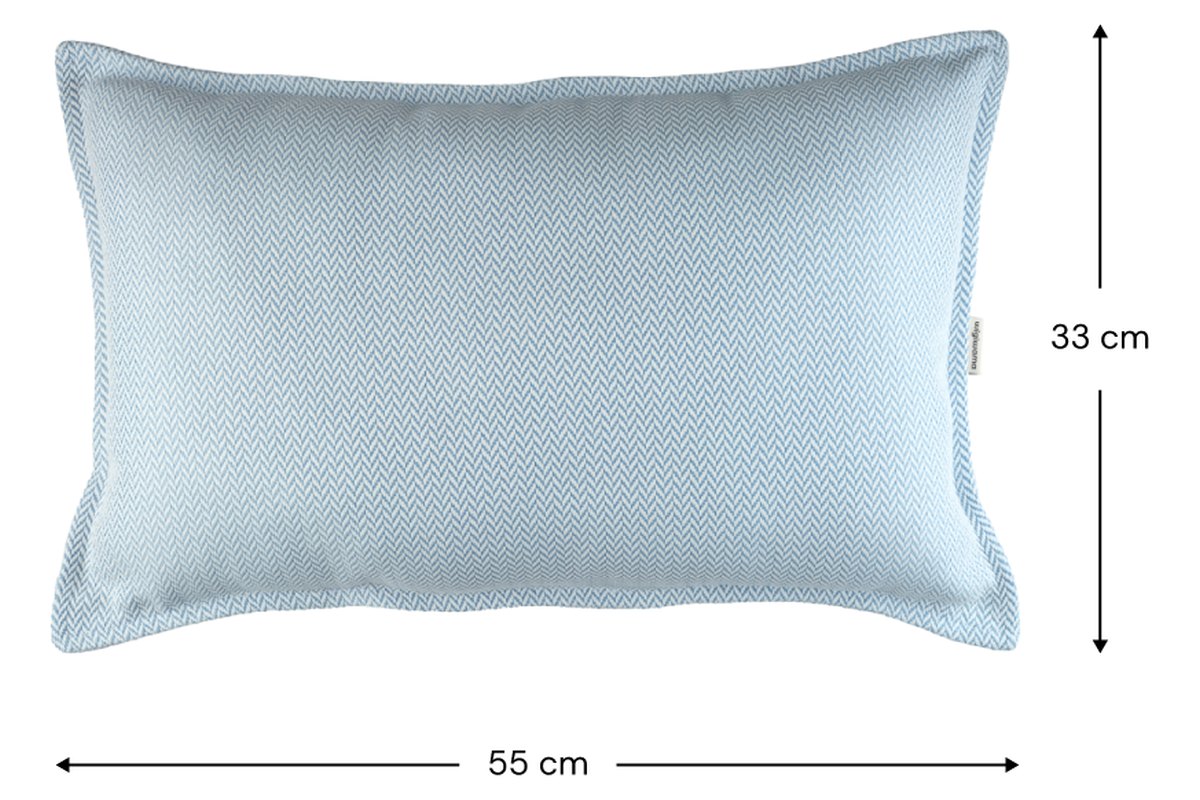 Afmetingen Wigiwama Outdoor-Kissen Azurblau: 55 cm breed, 16 cm diep, 33 cm hoog