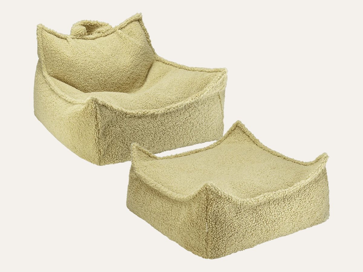 De Wigiwama set zitzakstoel en poef Matcha