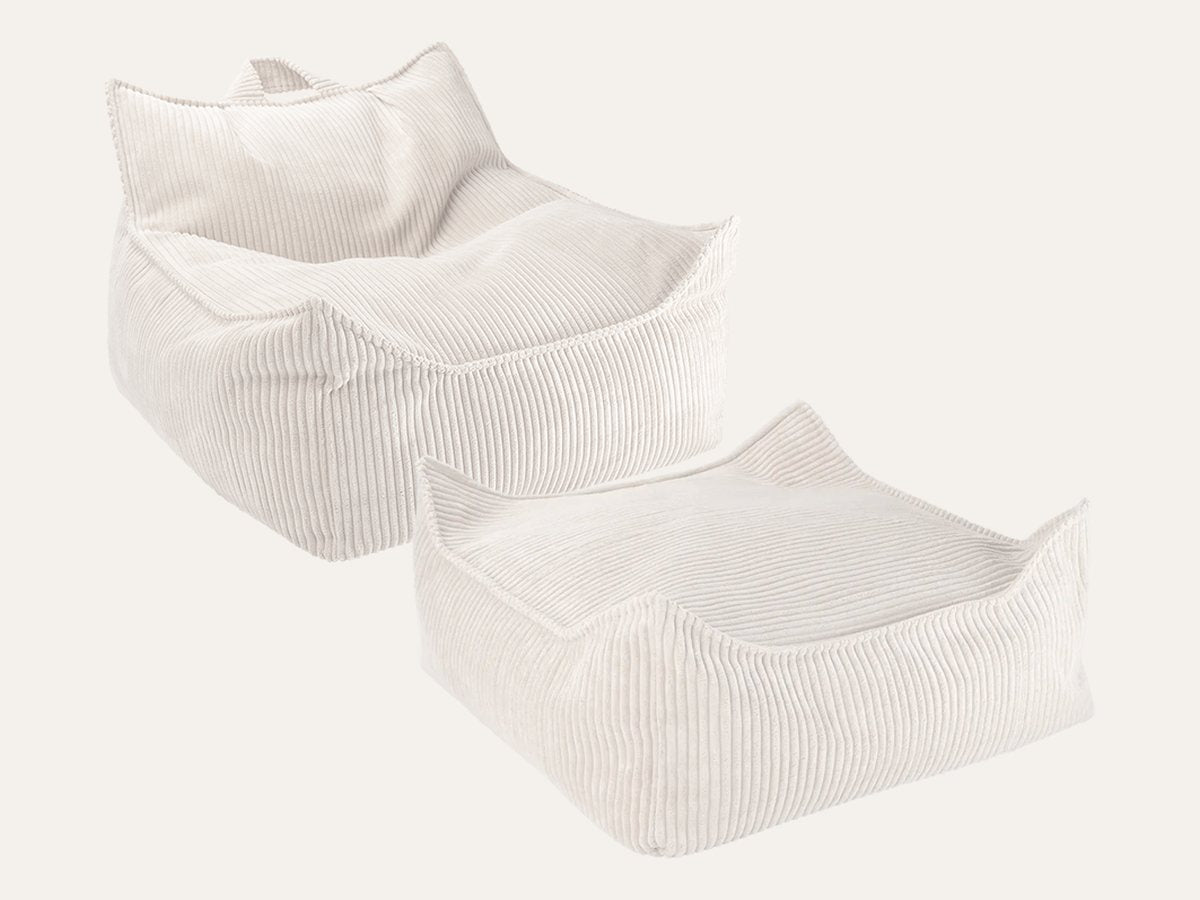 De Wigiwama set zitzakstoel en poef Marshmallow