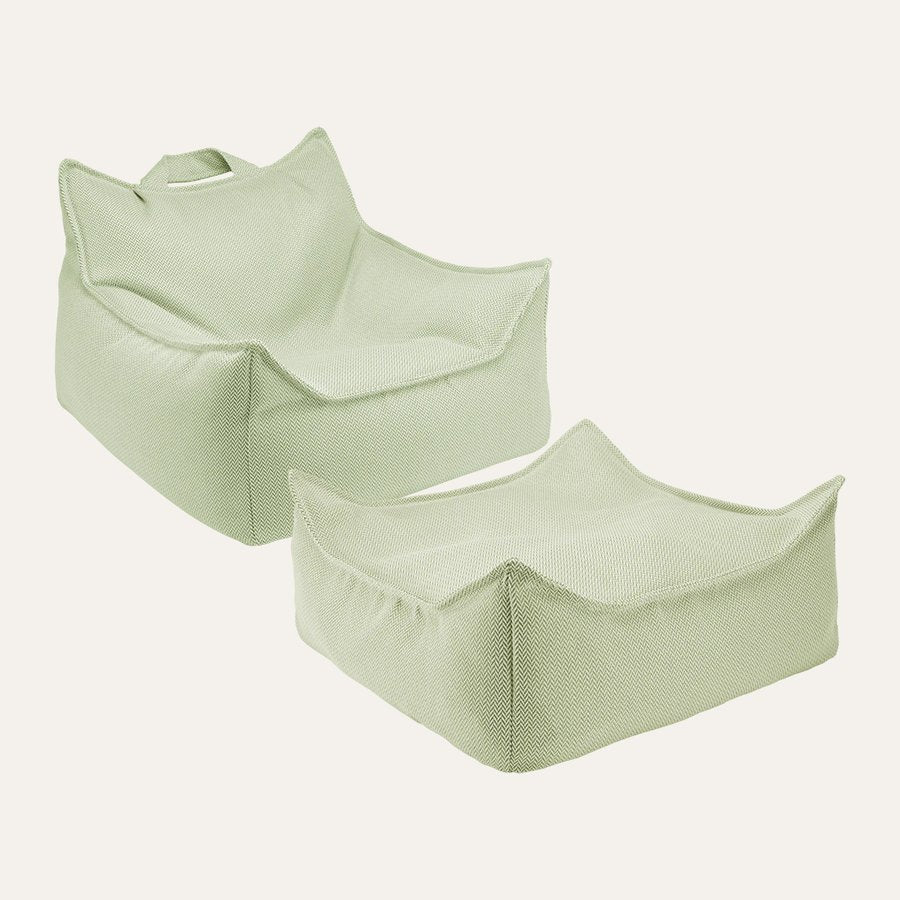 Wigiwama Outdoor-Set Sitzsack + Pouf in Herba (olijfgroen)
