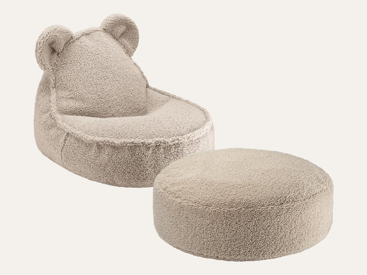 De Wigiwama set berenzitzak en poef Biscuit