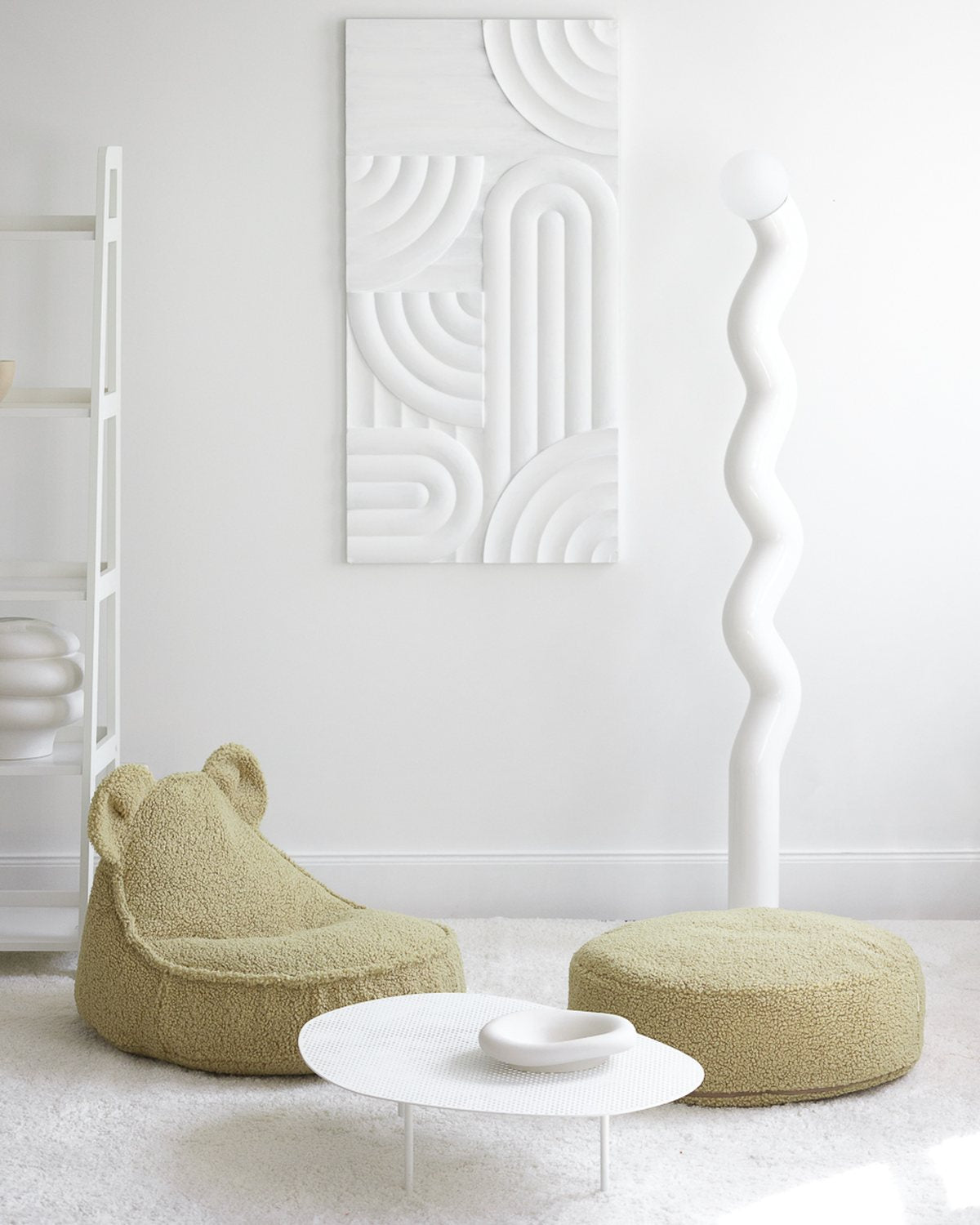 Kenmerken Wigiwama Set Teddybär-Sitzsack + Pouf Matcha