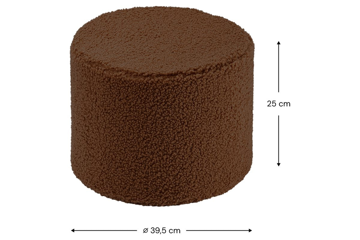 Afmetingen Wigiwama Ronde zitpoef Warm Hazel: Ø 39,5 cm, 25 cm hoog