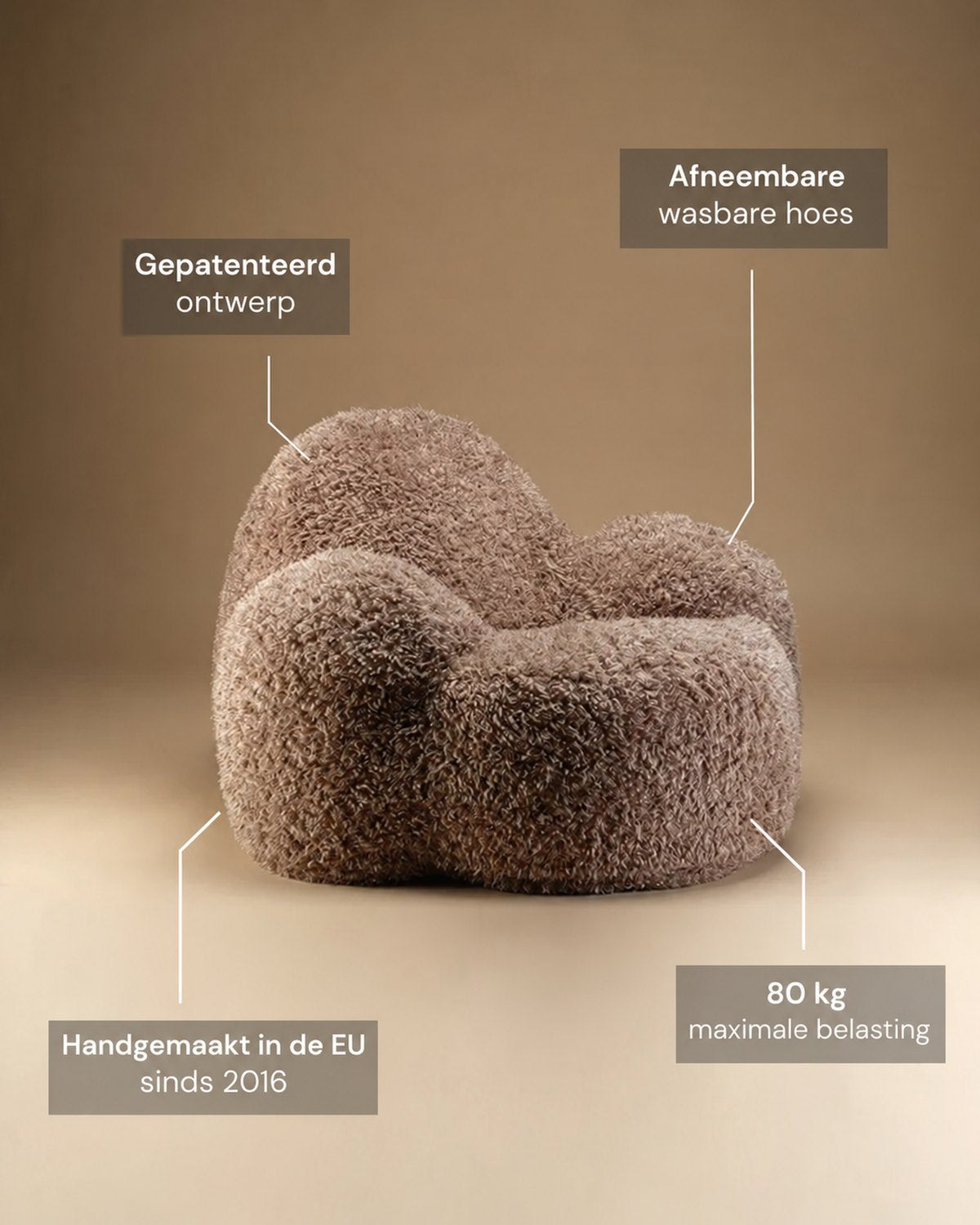 Kenmerken Teenage Armchair Momo Chair Yeti fabric - brown