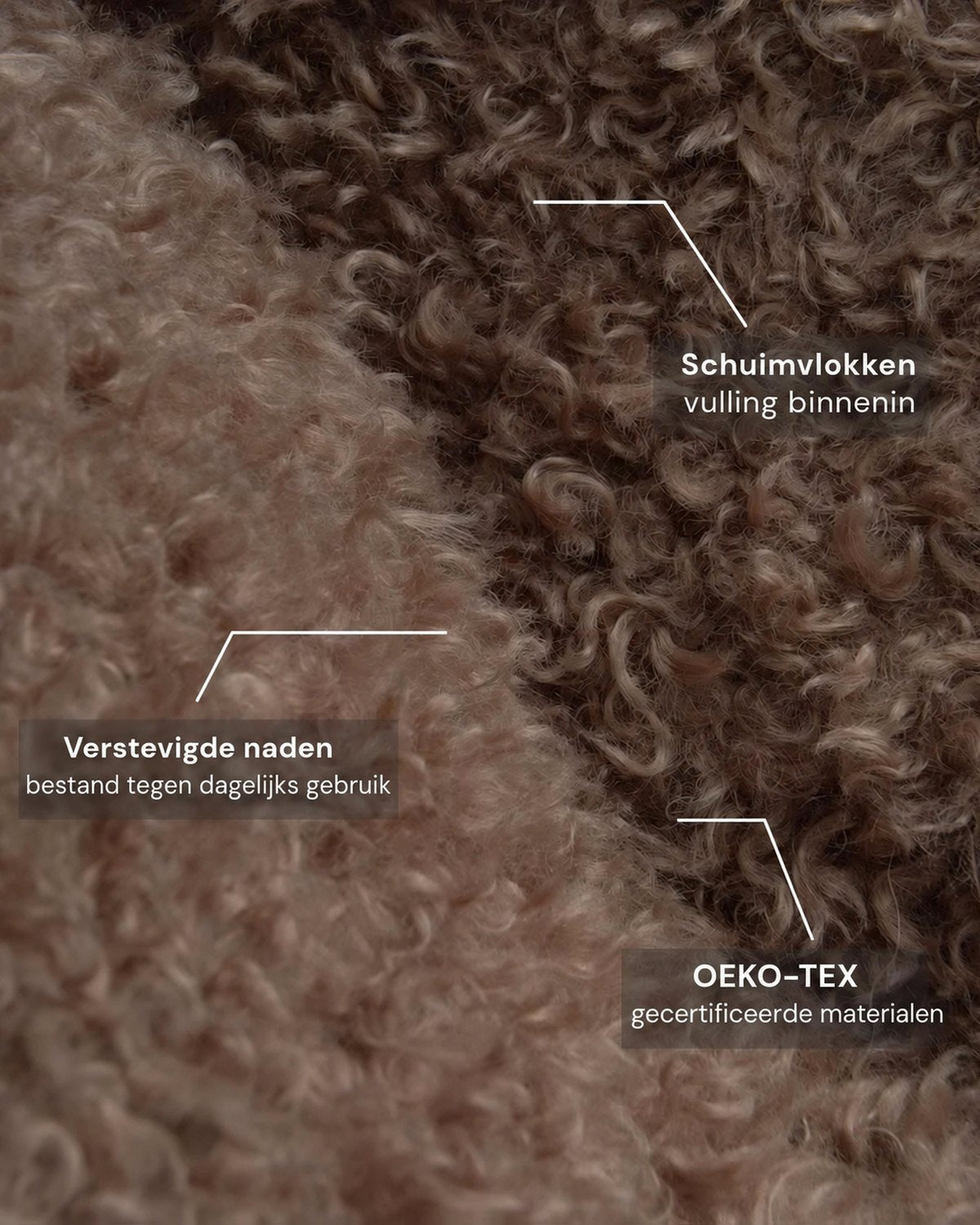 Stof van dichtbij — Teenage Armchair Momo Chair Yeti fabric - brown