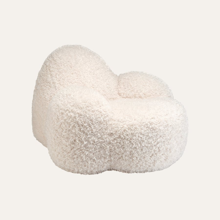 Teenage Armchair Momo Chair in Yeti fabric - cream white
