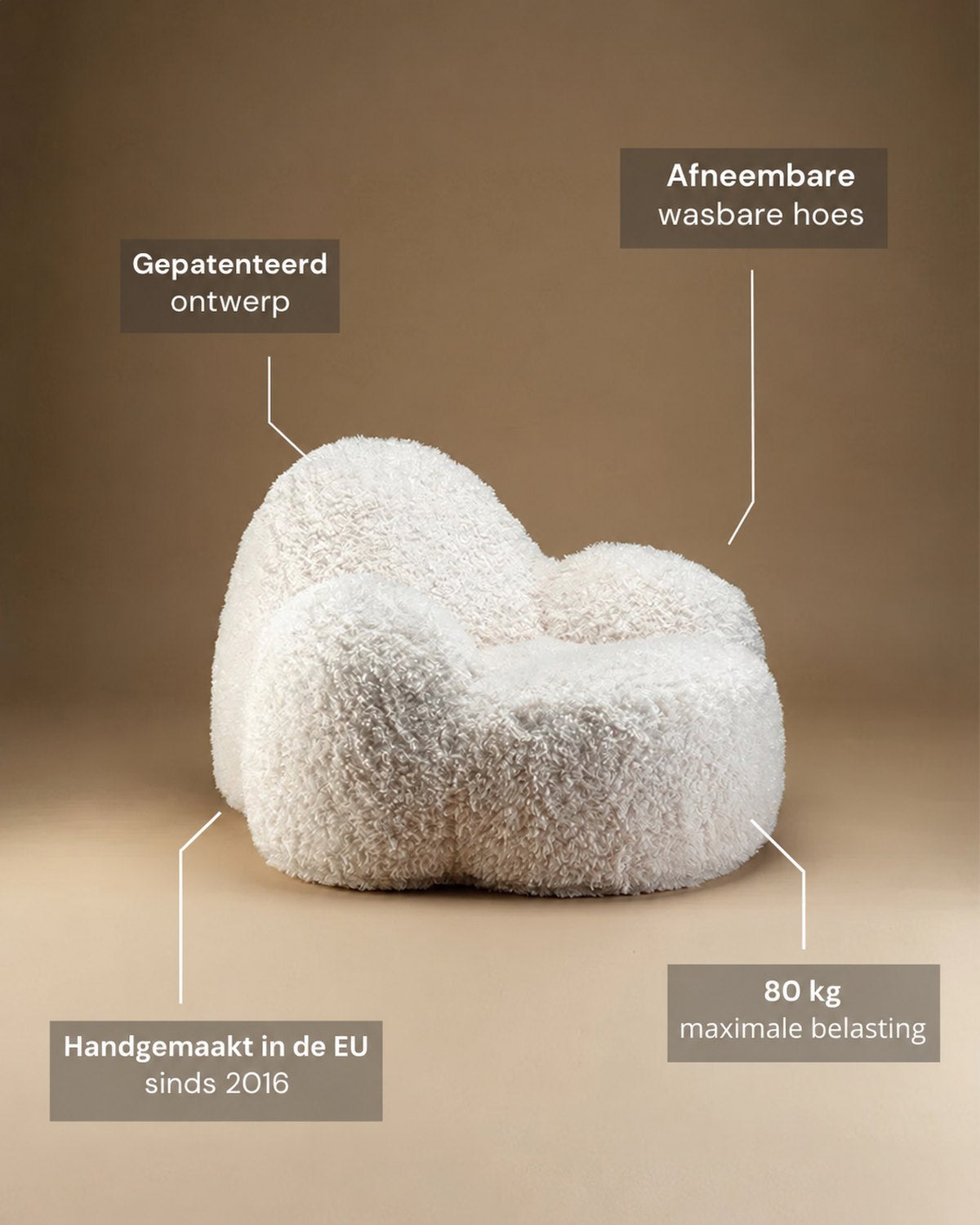 Kenmerken Teenage Armchair Momo Chair Yeti fabric - cream white
