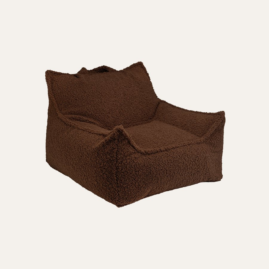 Wigiwama Bean Bag - Club Chair in Teddy fabric - Dark brown