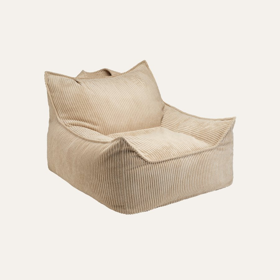 Wigiwama Bean Bag - Club Chair in Corduroy - Sand beige