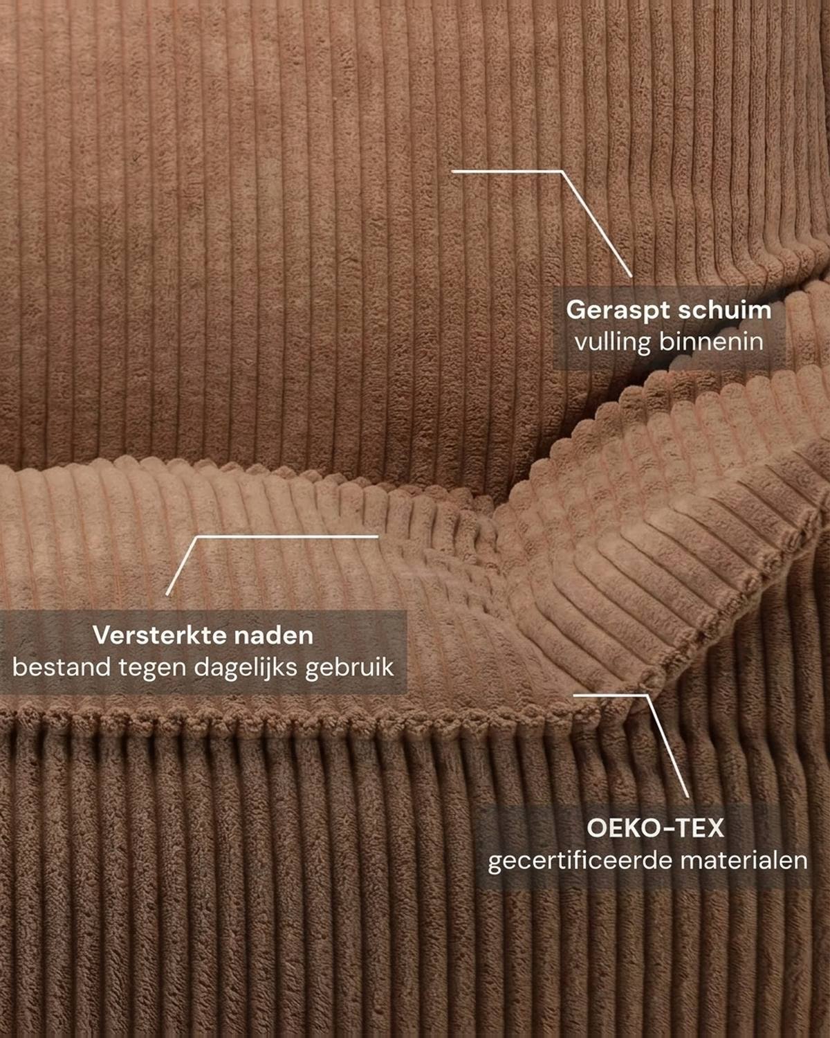 Stof van dichtbij — Wigiwama Bean Bag - Club Chair Corduroy - Camel