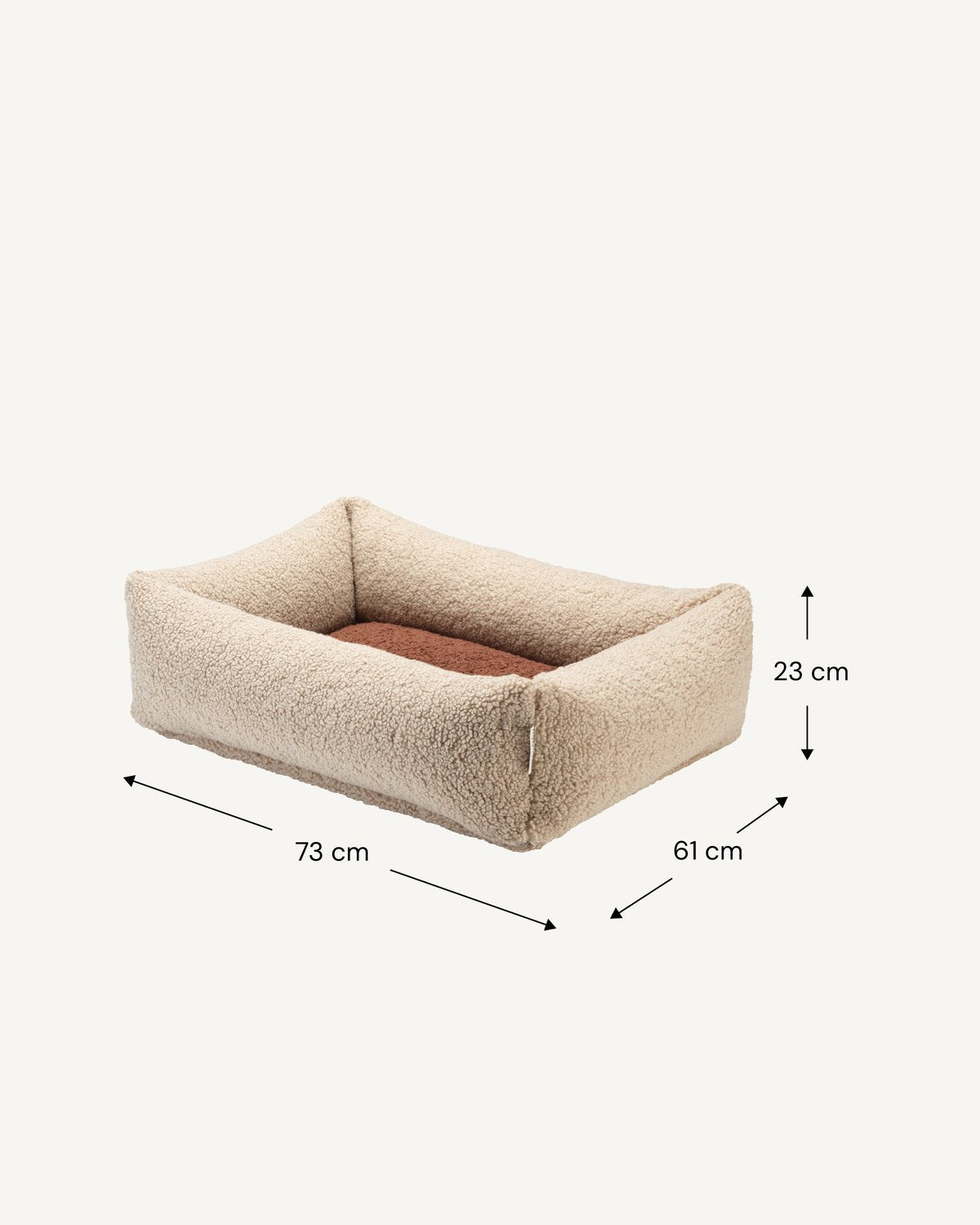 Afmetingen Wigiwama Dog Pillow - Pet Snuggle Bed Beige - M: M: 73 × 61 × 23 cm, L: 96 × 70 × 23 cm