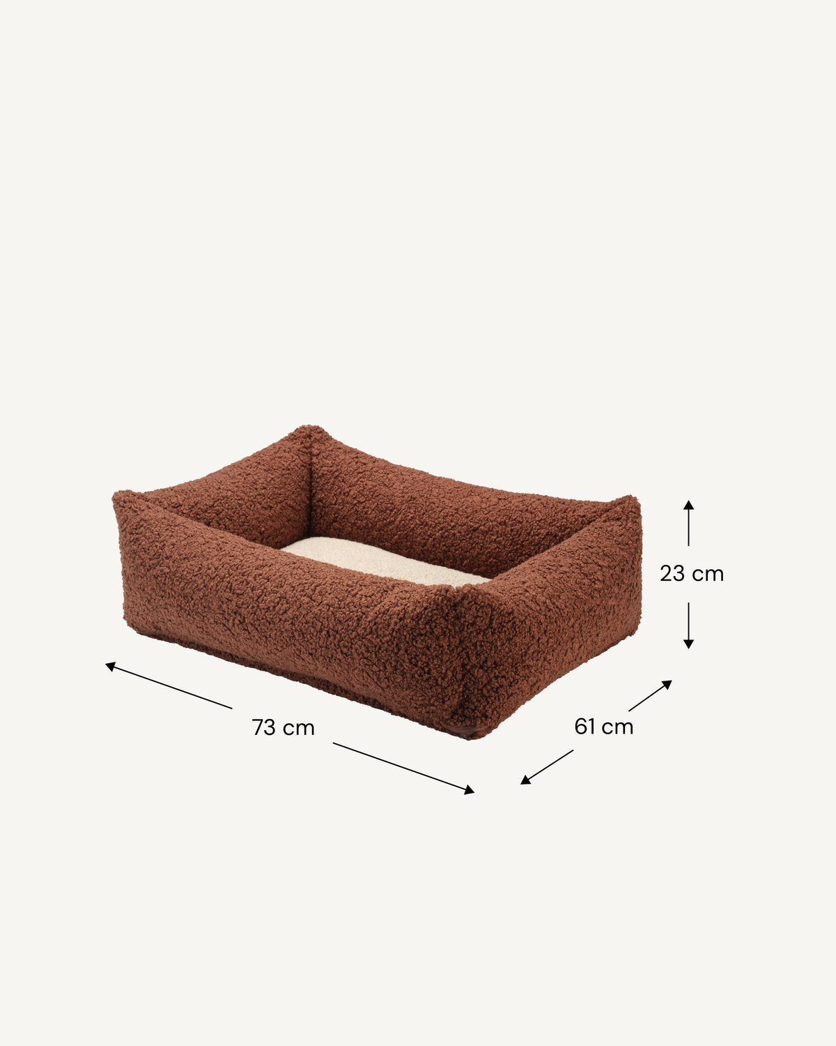 Afmetingen Wigiwama Dog Pillow - Pet Snuggle Bed Brown - M: M: 73 × 61 × 23 cm, L: 96 × 70 × 23 cm