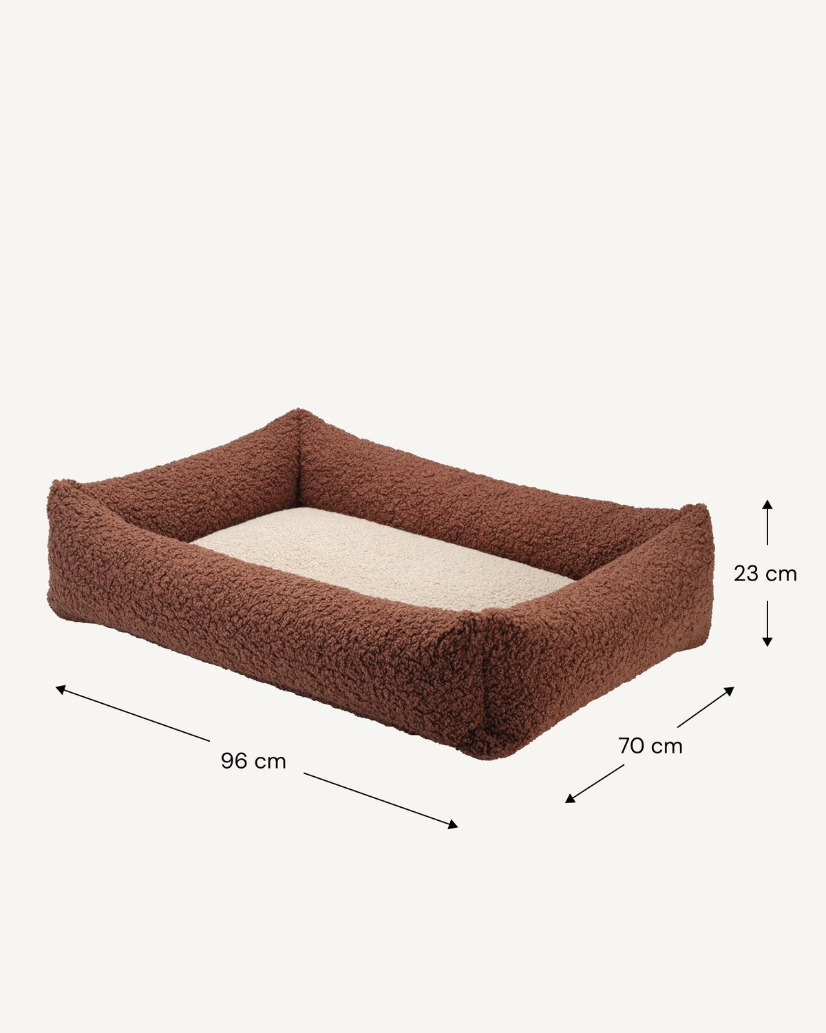 Afmetingen Wigiwama Dog Pillow - Pet Snuggle Bed Brown - L: M: 73 × 61 × 23 cm, L: 96 × 70 × 23 cm