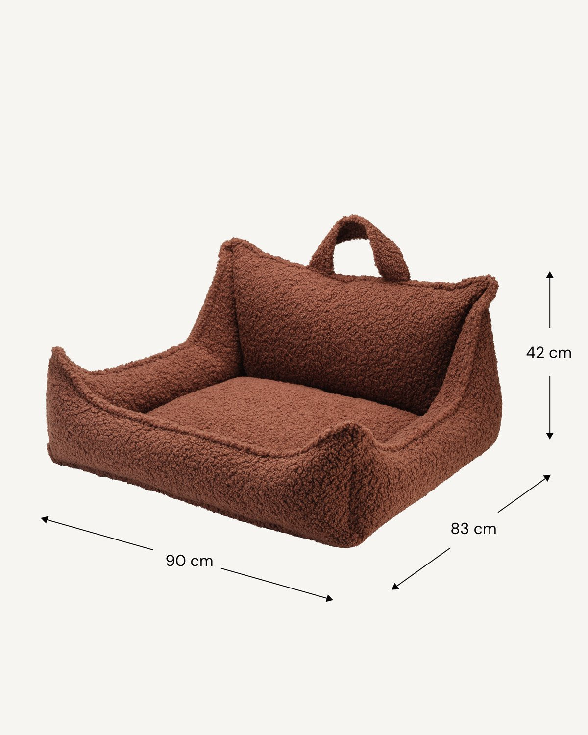 Afmetingen Wigiwama Dog Bed - Pet Club Chair Brown - L: M: 71 × 64 × 34 cm, L: 90 × 83 × 42 cm